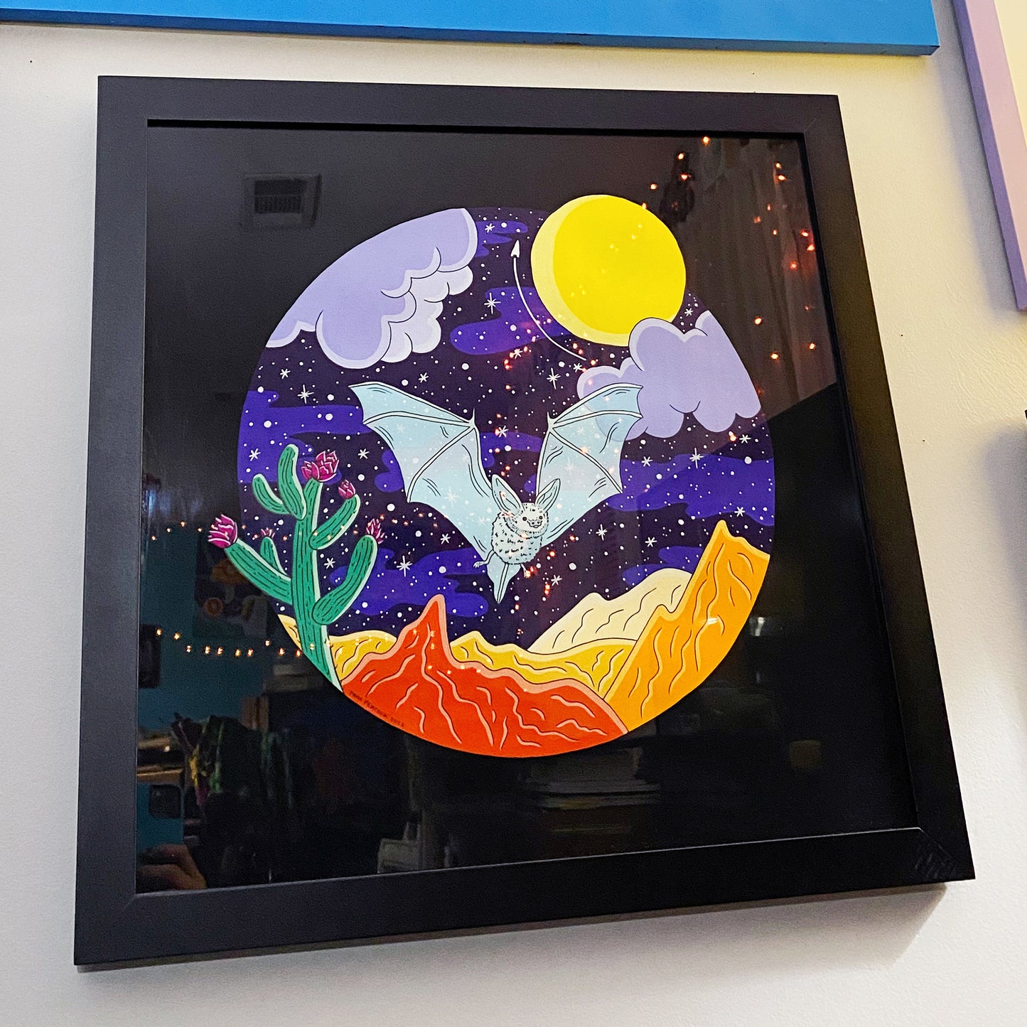 "I Am the Night!" - 18"x18" Original Framed Painting