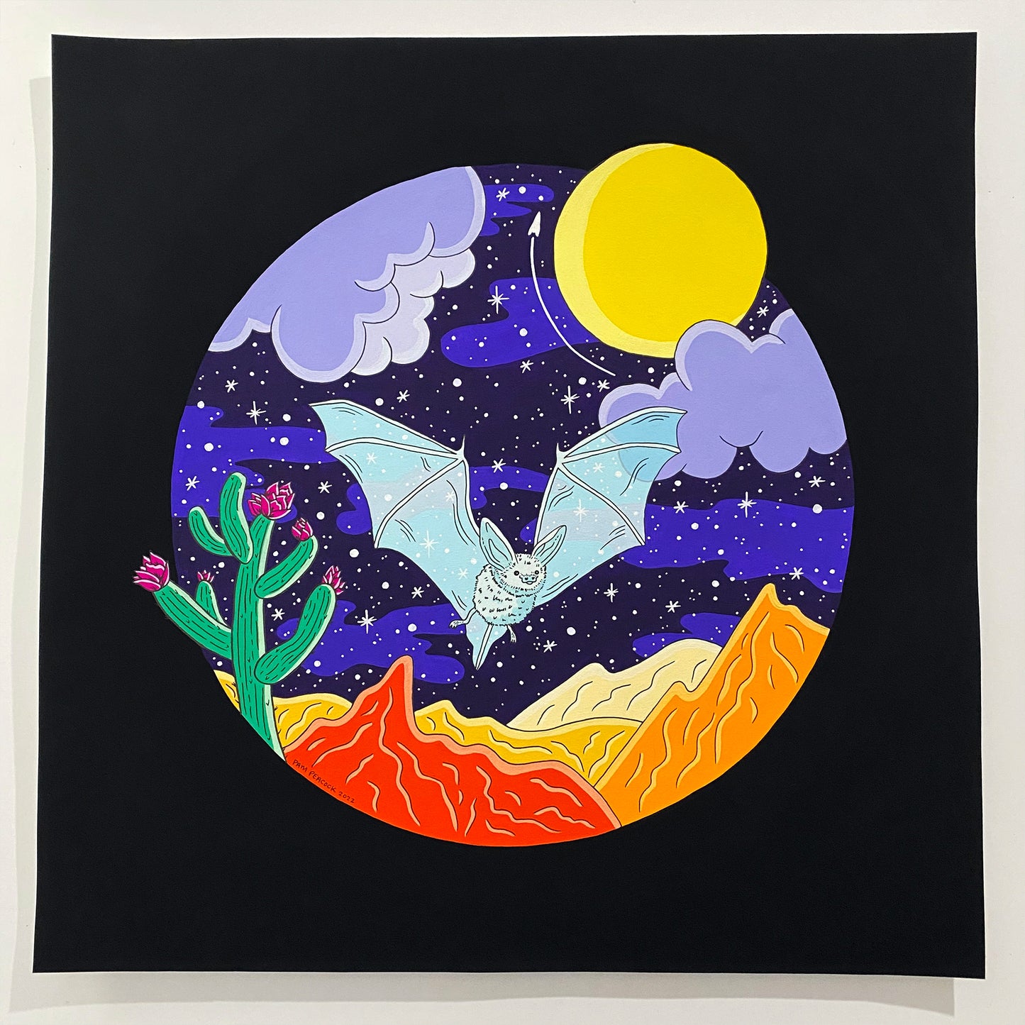 "I Am the Night!" - 18"x18" Original Framed Painting