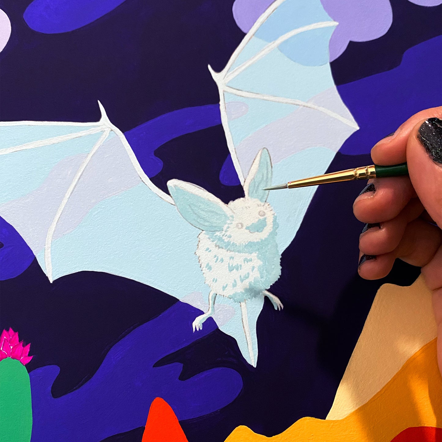 "I Am the Night!" - 18"x18" Original Framed Painting