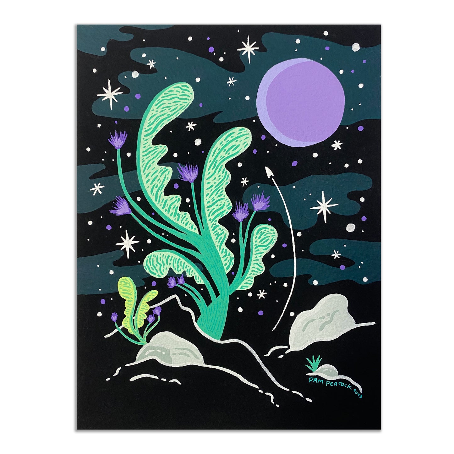 "SEALEAVES" - 5"x7" Original Framed Painting