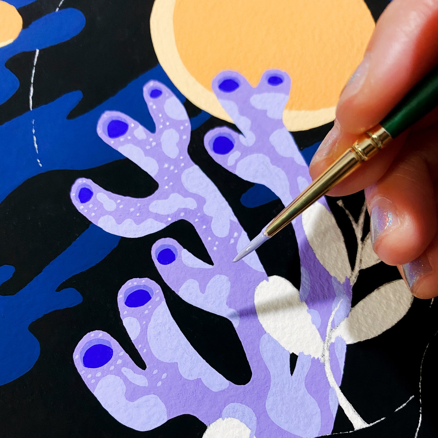 "PIPE CORAL" - 5"x7" Original Framed Painting