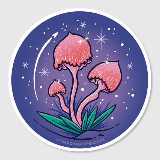 3" Pink Shrooms Sticker