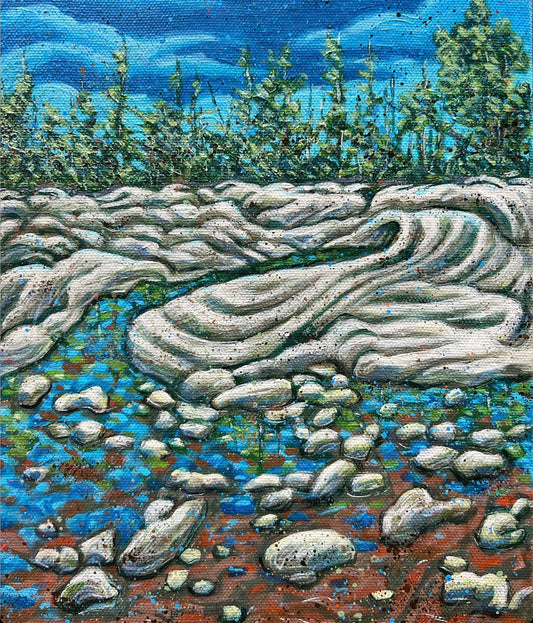 "Reflecting Rocks" - 8"x10" Original Painting