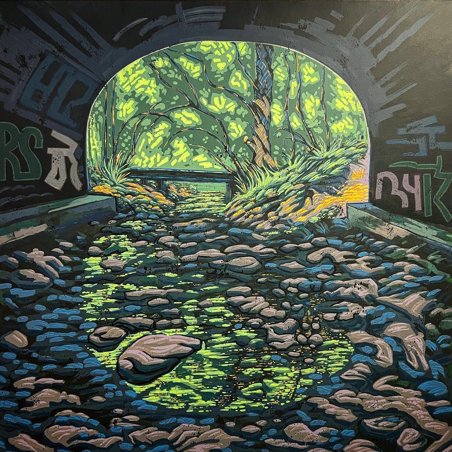 "Under Orme Bridge" - 40"x40" Original Painting