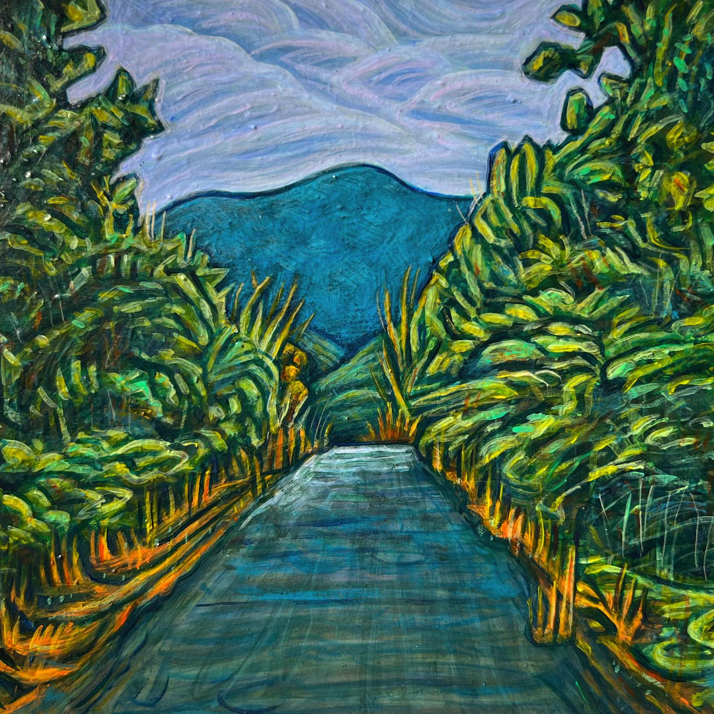 "Blairesville Driveway" - 8"x8" Original Painting