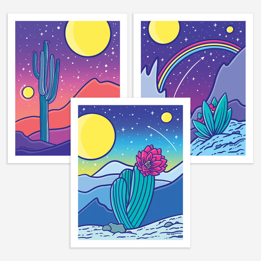 Set of 3 (8"x10") Prints - Desert Nightscapes Trio