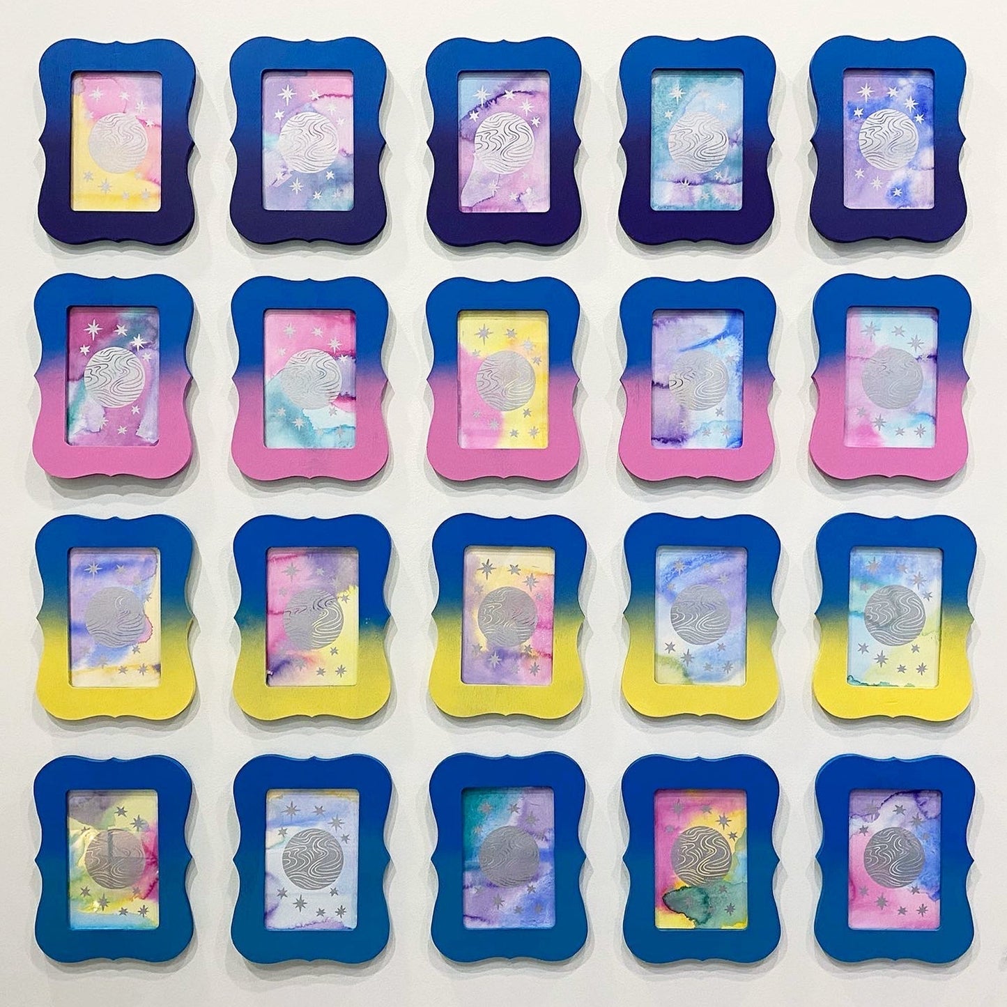 "Shimmer - J" Original Framed Relief Print