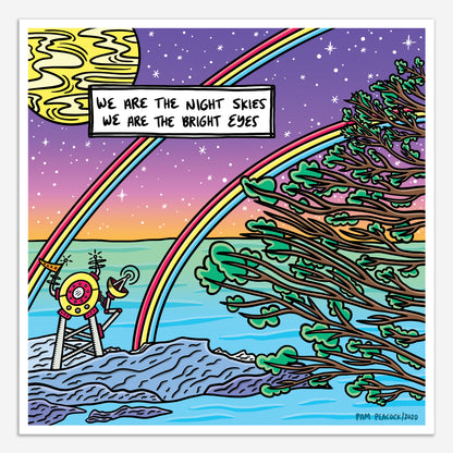 12"x12" Print - Double Rainbow Sea