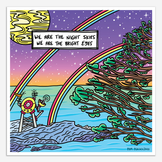 12"x12" Print - Double Rainbow Sea