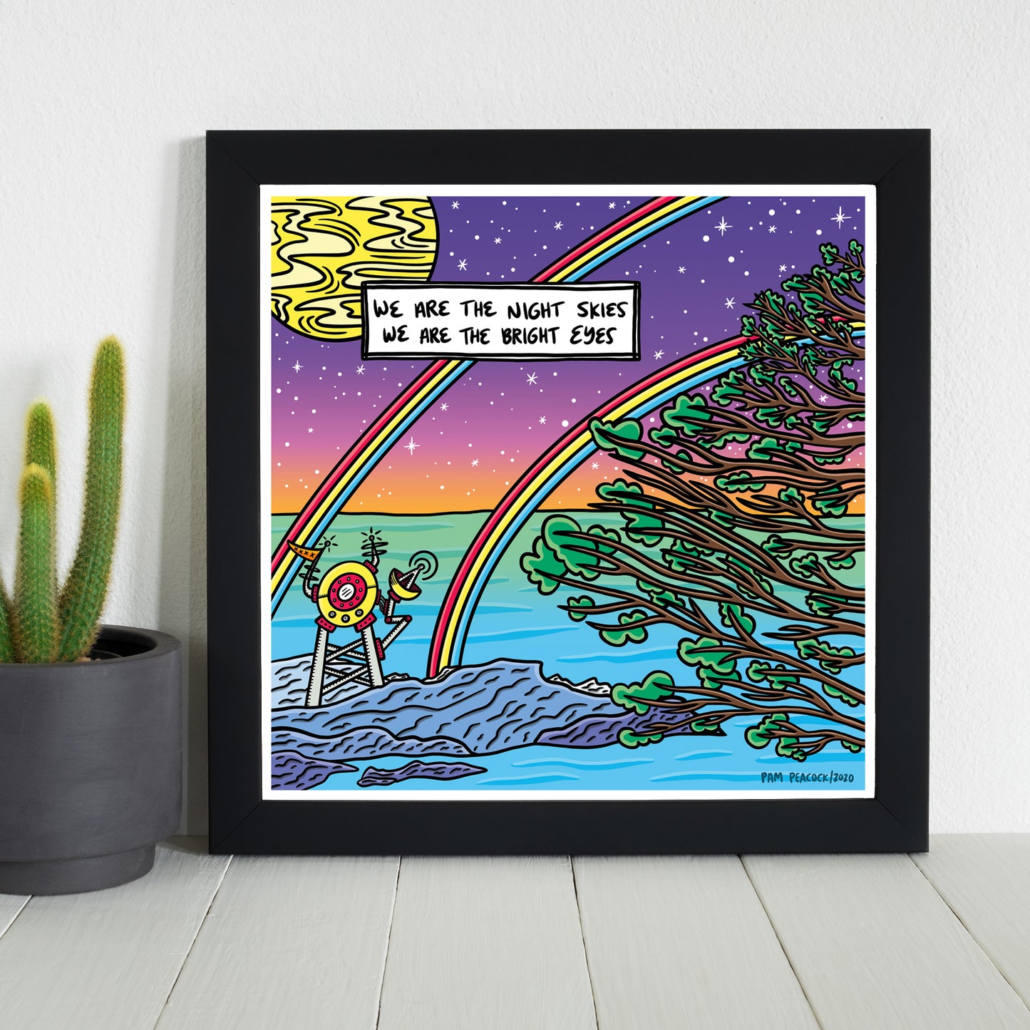 12"x12" Print - Double Rainbow Sea