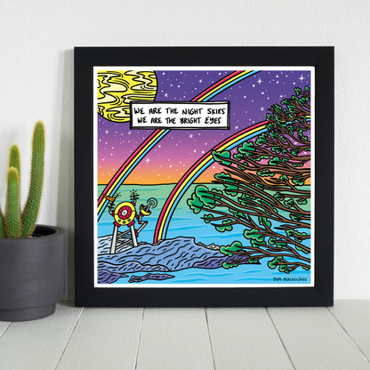 12"x12" Print - Double Rainbow Sea