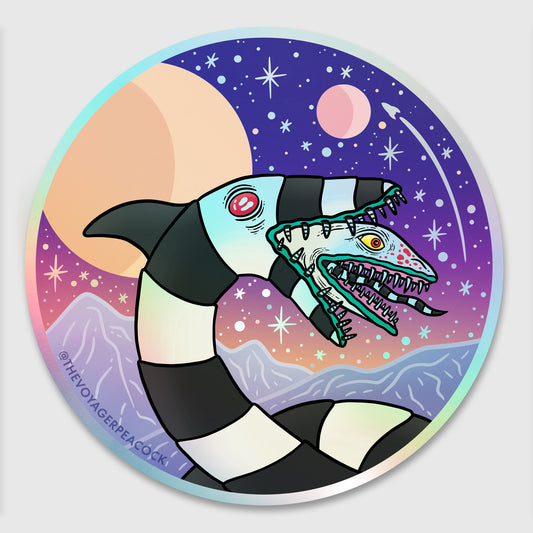 3" Holographic Beetlejuice Sandworm Sticker