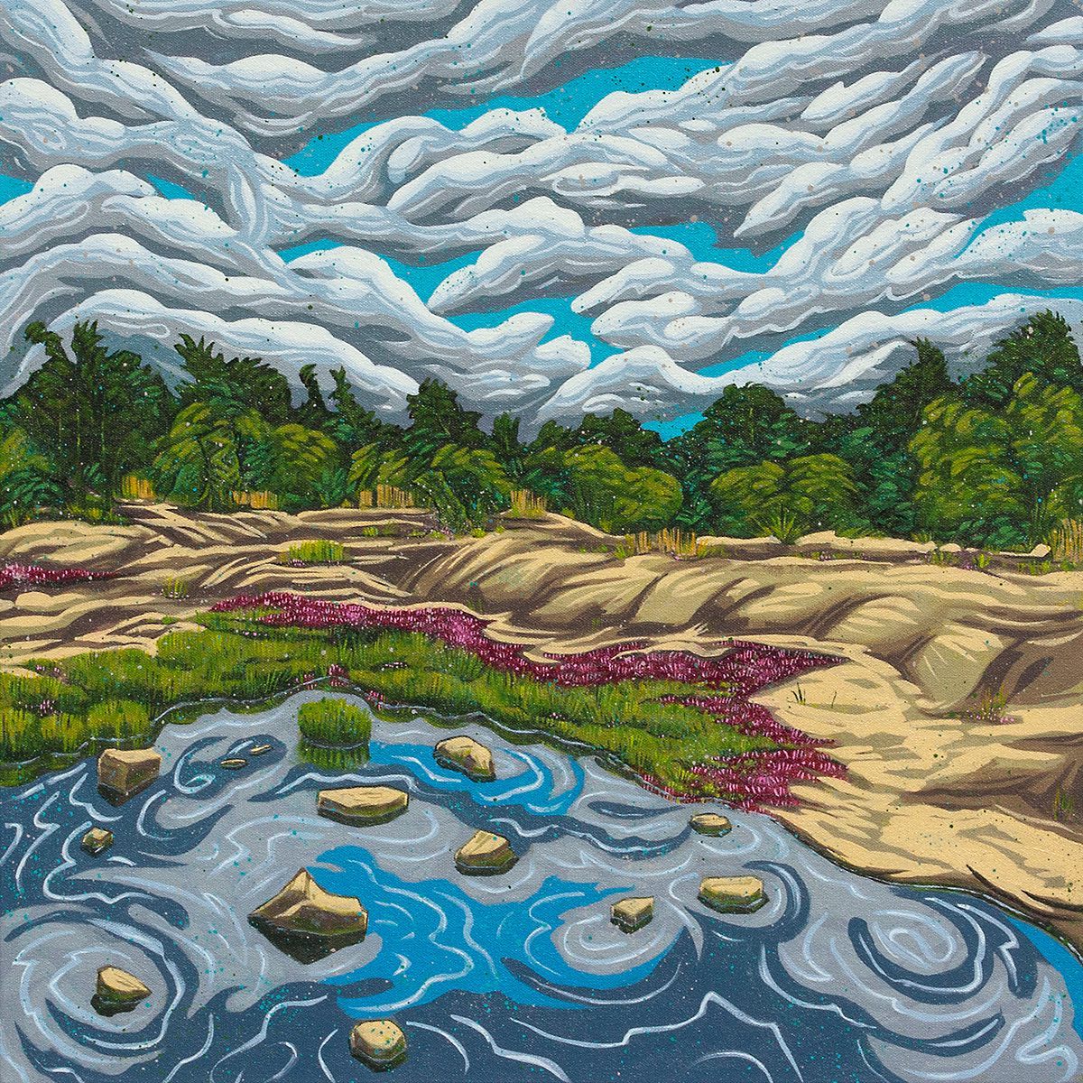 "Klondike Crimson" - 24"x24" Original Painting