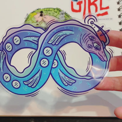 5" Infinity Eel Clear Sticker