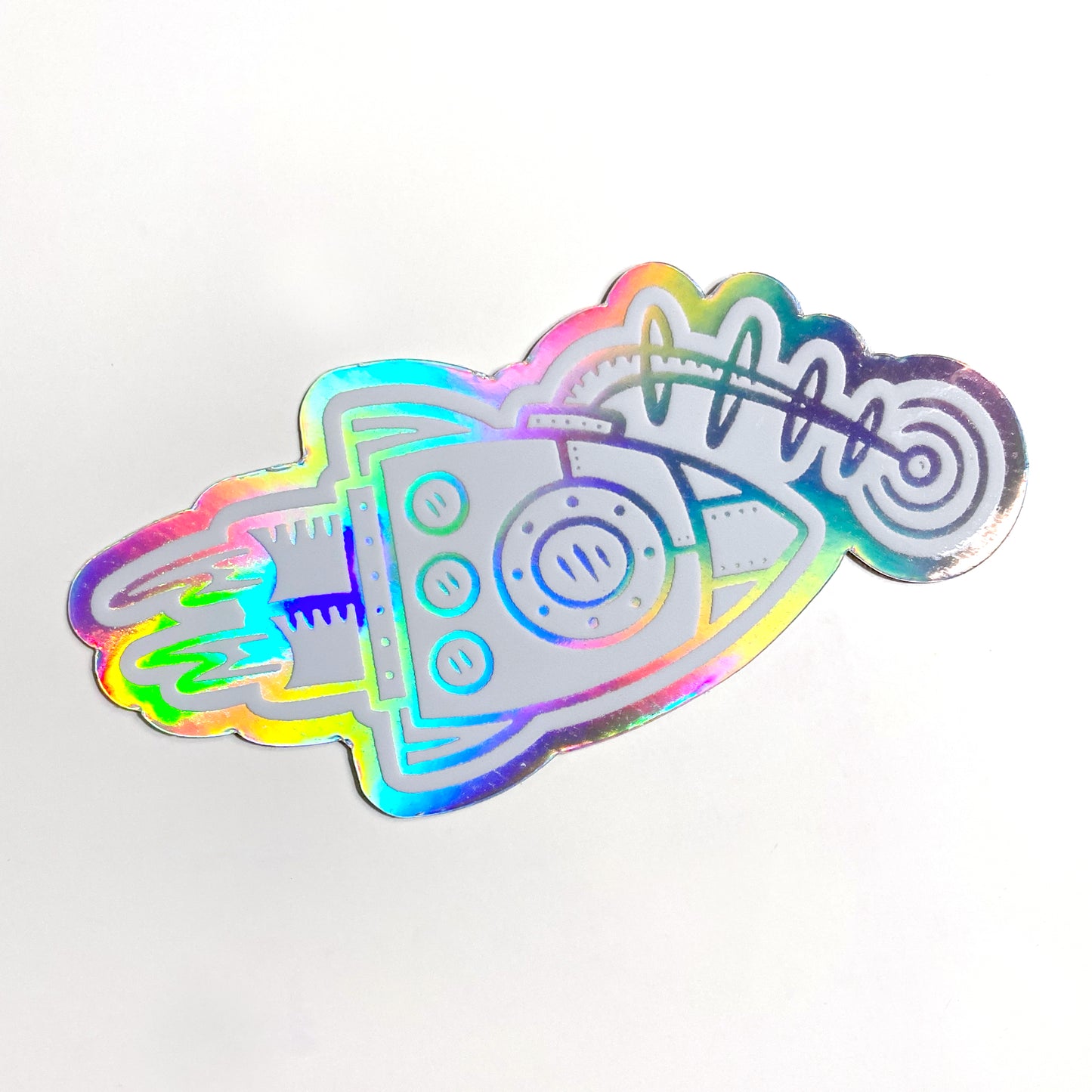 3" Holographic Rocket Sticker