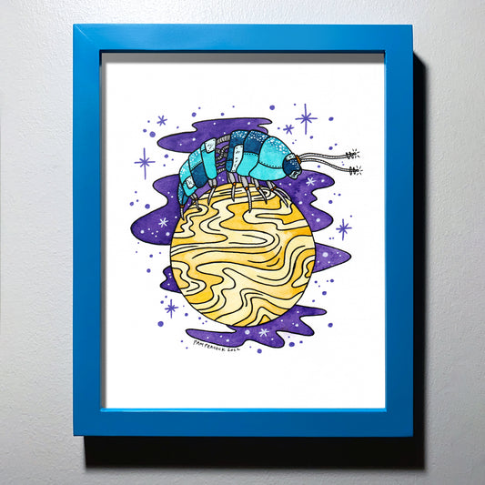 "Woodlouse" Original Framed 8"x10" Painting